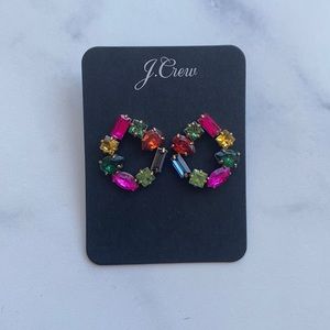 NWT J Crew Jewel tone crystal earrings